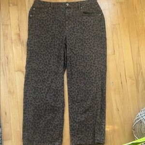 American Eagle Outfitters Brown Leopard Print Jeans